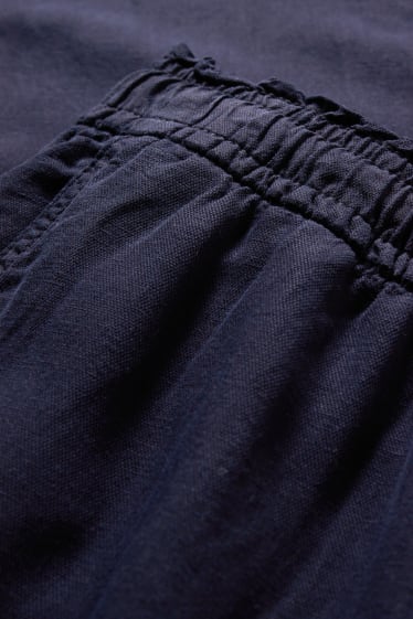 Femmes - Pantalon de toile - mid waist - comfort fit - bleu foncé