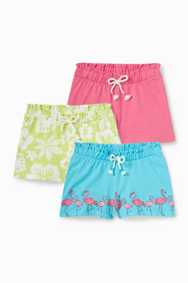 Kinderen - Set van 3 - shorts - lichtblauw