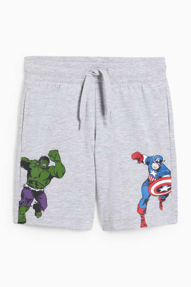 Niños - Marvel - shorts deportivos - gris claro jaspeado