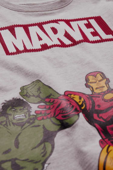 Kinder - Marvel - Kurzarmshirt - hellgrau-melange