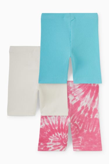 Kinderen: meisjes - Set van 3 - fietsbroek - fuchsiarood