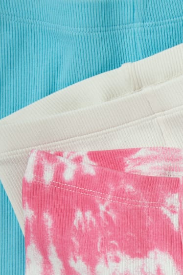Kinderen: meisjes - Set van 3 - fietsbroek - fuchsiarood