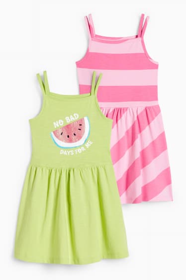 Bambine - Confezione da 2 - vestito - verde chiaro