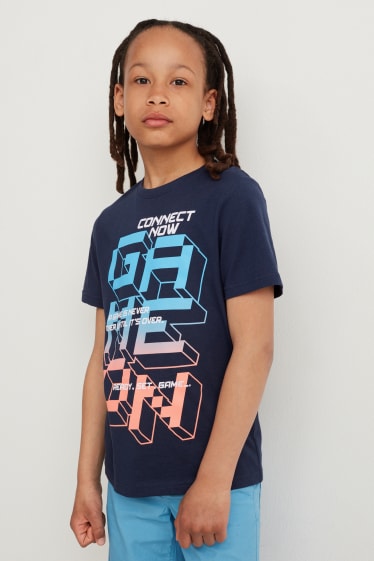 Kinder Jungen - Kurzarmshirt - dunkelblau