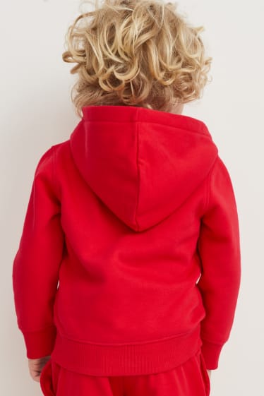 Enfants - Sweat zippé en finition molleton avec capuche - genderneutral - rouge