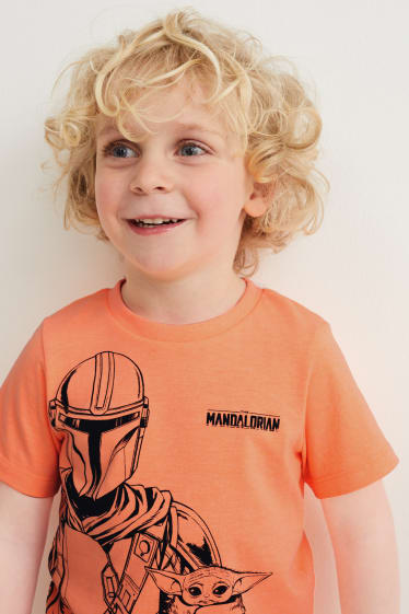 Enfants garçons - Star Wars: The Mandalorian - ensemble - haut manches courtes et short - orange
