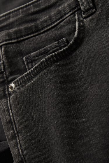 Dames - Korte spijkerbroek - mid waist - LYCRA® - jeansdonkergrijs