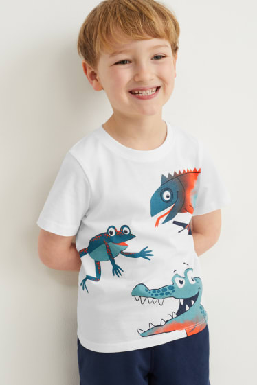 Kinderen - Set van 4 - T-shirt - licht grijs-mix