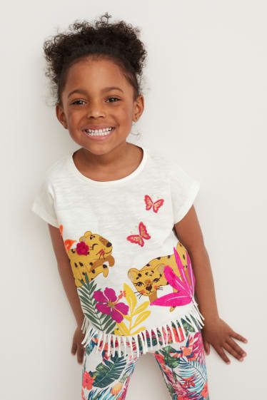 Kinder Mädchen - Kurzarmshirt - cremeweiss