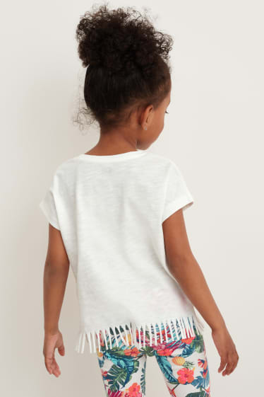 Kinder Mädchen - Kurzarmshirt - cremeweiss