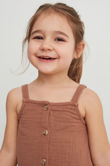 Copii - Fete - Set - top și pantaloni scurți - 2 piese - maro închis