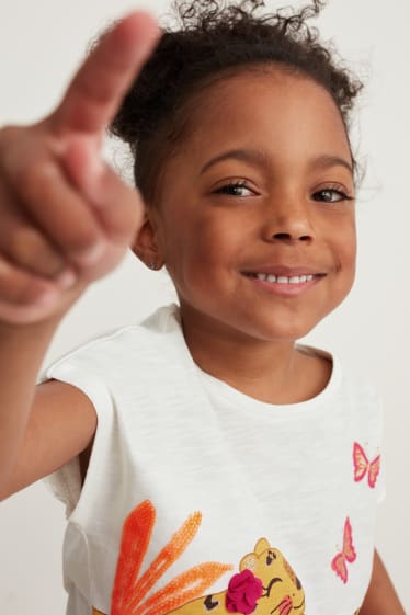 Kinder Mädchen - Kurzarmshirt - cremeweiss
