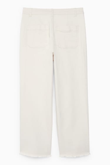 Damen - Wide Leg Jeans - High Waist - beige