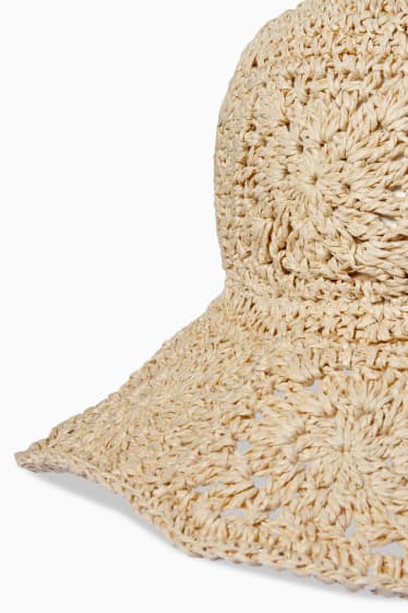 Femmes - CLOCKHOUSE - chapeau de paille - beige
