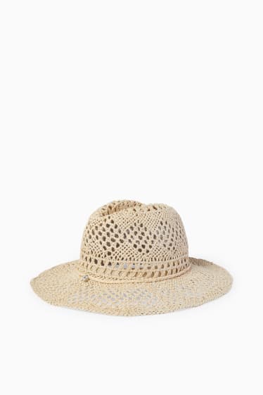 Femmes - CLOCKHOUSE - chapeau de paille - beige