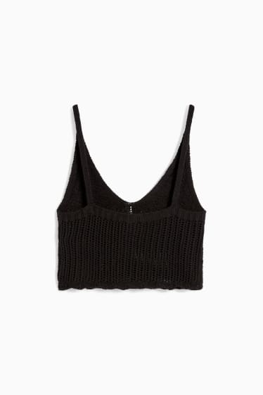Damen - CLOCKHOUSE - Crop Strick-Top - schwarz