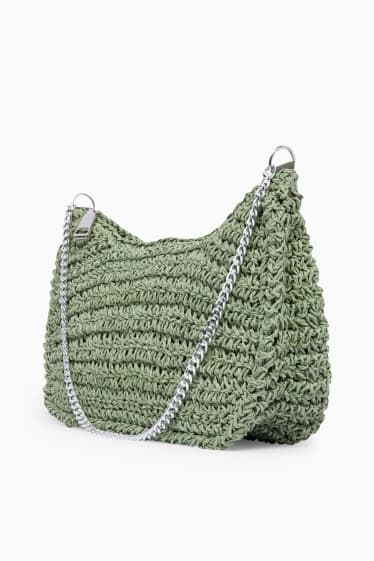 Donna - CLOCKHOUSE - borsa a tracolla - effetto rafia - verde