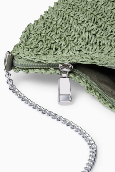 Donna - CLOCKHOUSE - borsa a tracolla - effetto rafia - verde