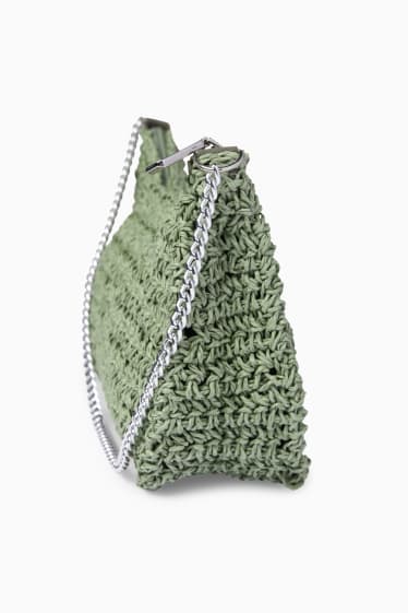 Donna - CLOCKHOUSE - borsa a tracolla - effetto rafia - verde
