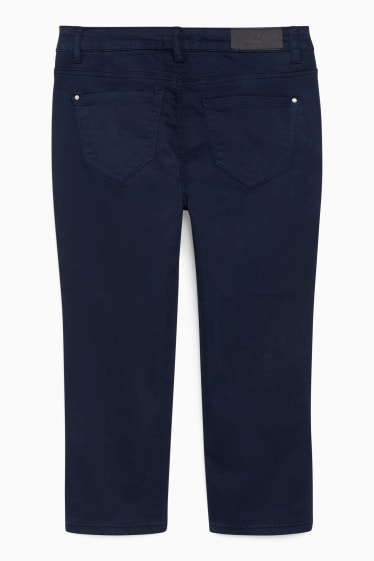 Women - Capri trousers - high waist - skinny fit - dark blue