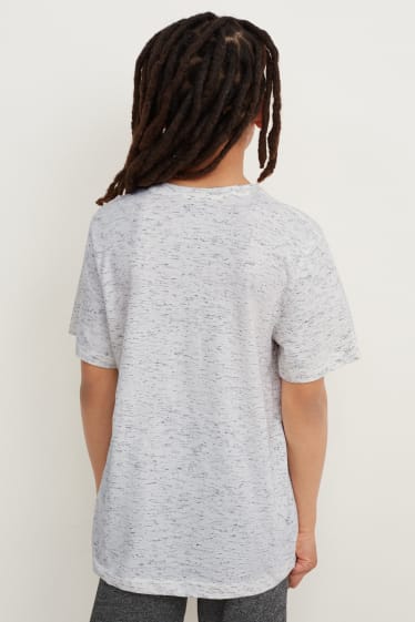 Dětské - Multipack 4 ks - tričko s krátkým rukávem - šedá-žíhaná