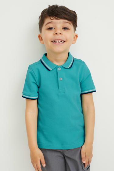 Kinderen: jongens - Set van 2 - poloshirt - turquoise