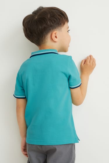 Kinderen: jongens - Set van 2 - poloshirt - turquoise