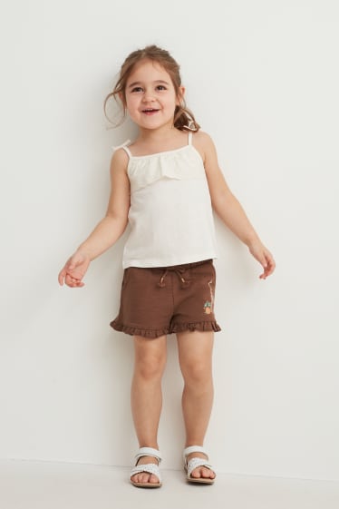 Nena - Paquet de 2 - pantalons curts de xandall - marró fosc