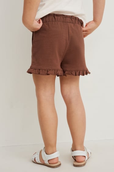 Nena - Paquet de 2 - pantalons curts de xandall - marró fosc