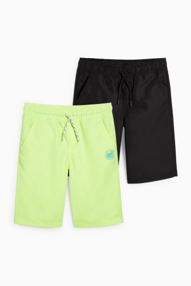 Kinderen: jongens - Set van 2 - shorts - neon geel