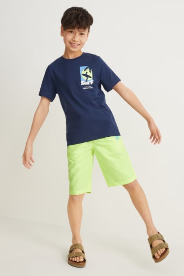 Enfants - Lot de 2 - shorts - jaune fluo