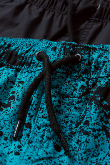 Kinderen: jongens - Set van 2 - shorts - turquoise
