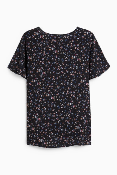 Femmes - Chemisier - à fleurs - noir