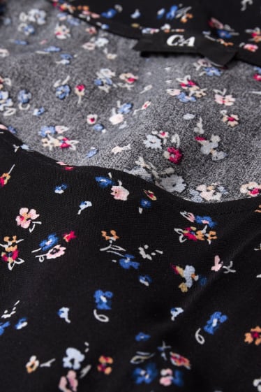 Femmes - Chemisier - à fleurs - noir