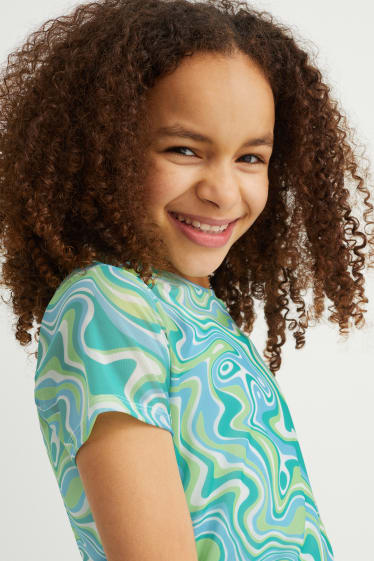 Bambine - Set - t-shirt e top - 2 pezzi - verde menta
