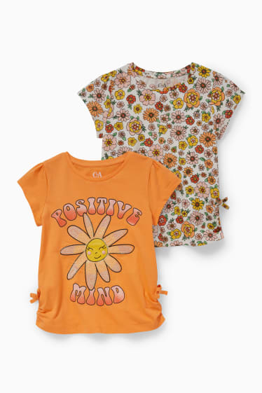 Bambine - Confezione da 2 - t-shirt - arancione
