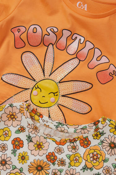 Bambine - Confezione da 2 - t-shirt - arancione