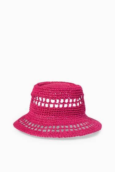 Women - Straw hat - pink