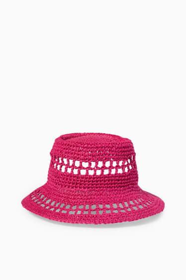 Femmes - Chapeau de paille - rose