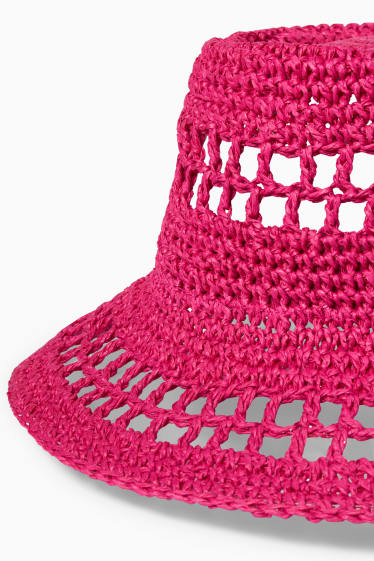 Women - Straw hat - pink
