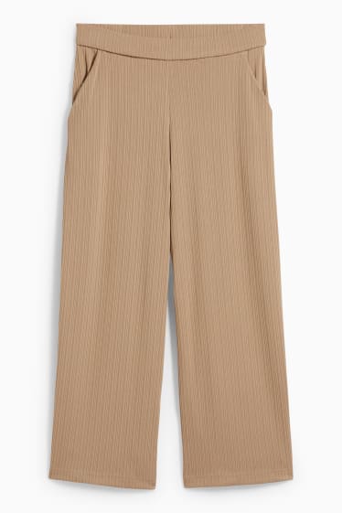 Femei - Pantaloni culotte - talie medie - bej