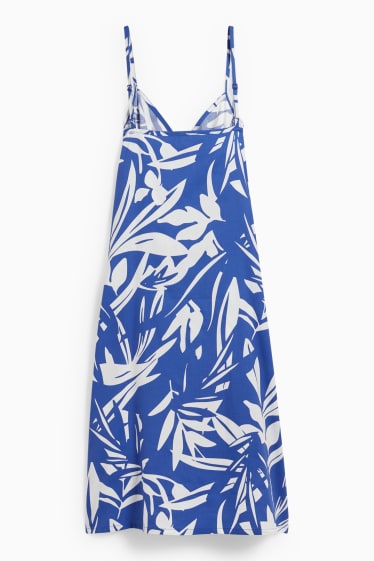 Women - Nightdress - patterned - blue / white