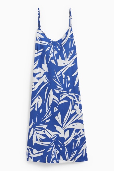 Women - Nightdress - patterned - blue / white