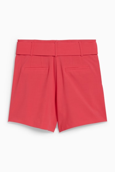 Mujer - Shorts con cinturón - high waist - fucsia