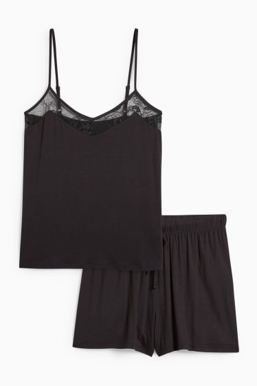 Dona - Pijama curt de viscosa - negre