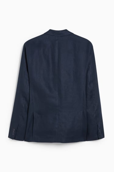 Men - Linen jacket - slim fit - dark blue