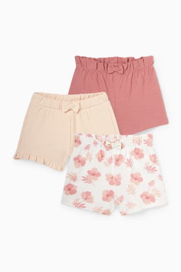 Bébés filles - Lot de 3 - shorts bébé - rose