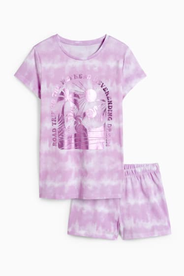 Kinder - Shorty-Pyjama - 2 teilig - hellviolett
