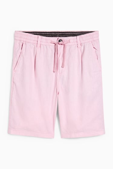 Herren - Shorts - Leinen-Mix - rosa