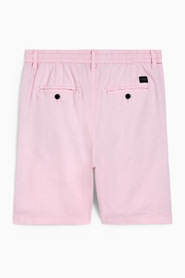 Hombre - Shorts - mezcla de lino - rosa
